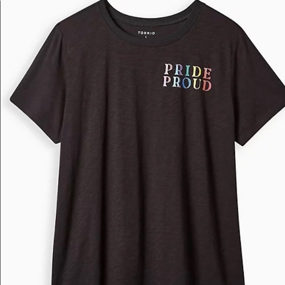 torrid Tops - TORRID ALWAYS PROUD VINTAGE TEE - SUPER SOFT SLUB PRIDE PROUD BLACK size 1